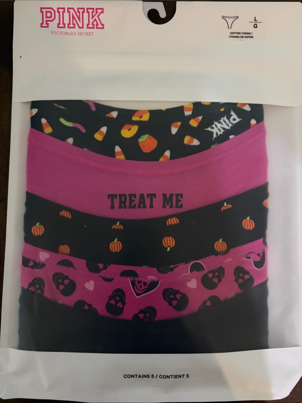 PINK Victoria's Secret Girls' Halloween Cotton Briefs - Black & Pink & Orange